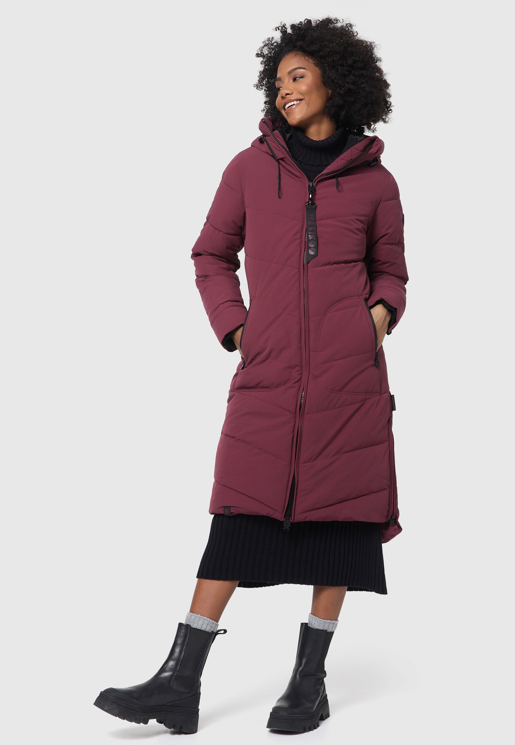 Marikoo Winterjacke »Benikoo«, langer Winter Mantel gesteppt online kaufen  | I'm walking