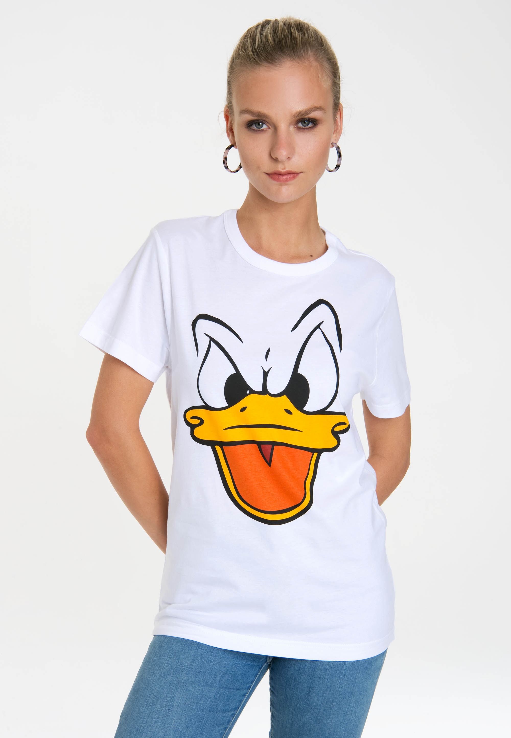 »Donald online T-Shirt LOGOSHIRT – mit Face«, Duck Originaldesign lizenziertem