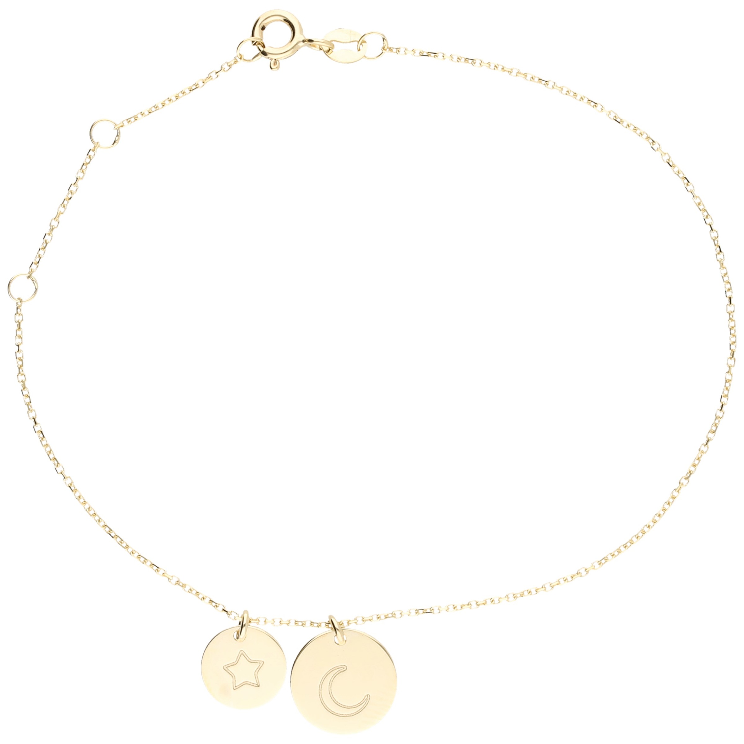 Luigi Merano Armband »mit 2 Plättchen, Mond und Stern, Gold 375« kaufen