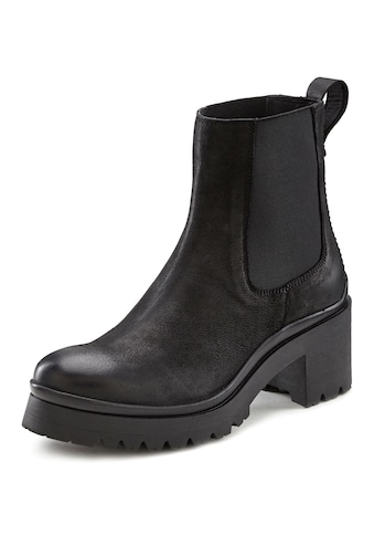 LASCANA Stiefelette, Chelsea Boots aus Leder mit modischem Blockabsatz kaufen