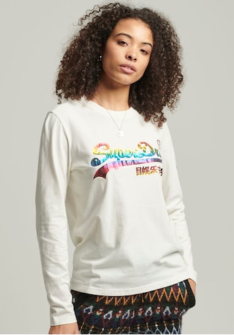 Superdry Langarmshirt, mit metalic rainbow logo design kaufen