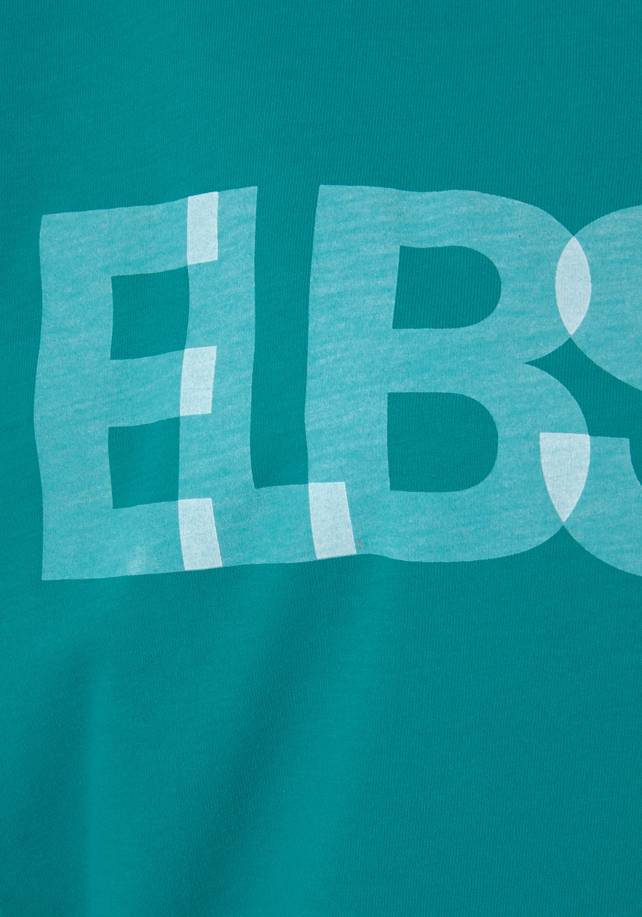 3/4-Arm-Shirt, lockere Baumwoll-Mix, shoppen Elbsand Passform mit Logodruck,