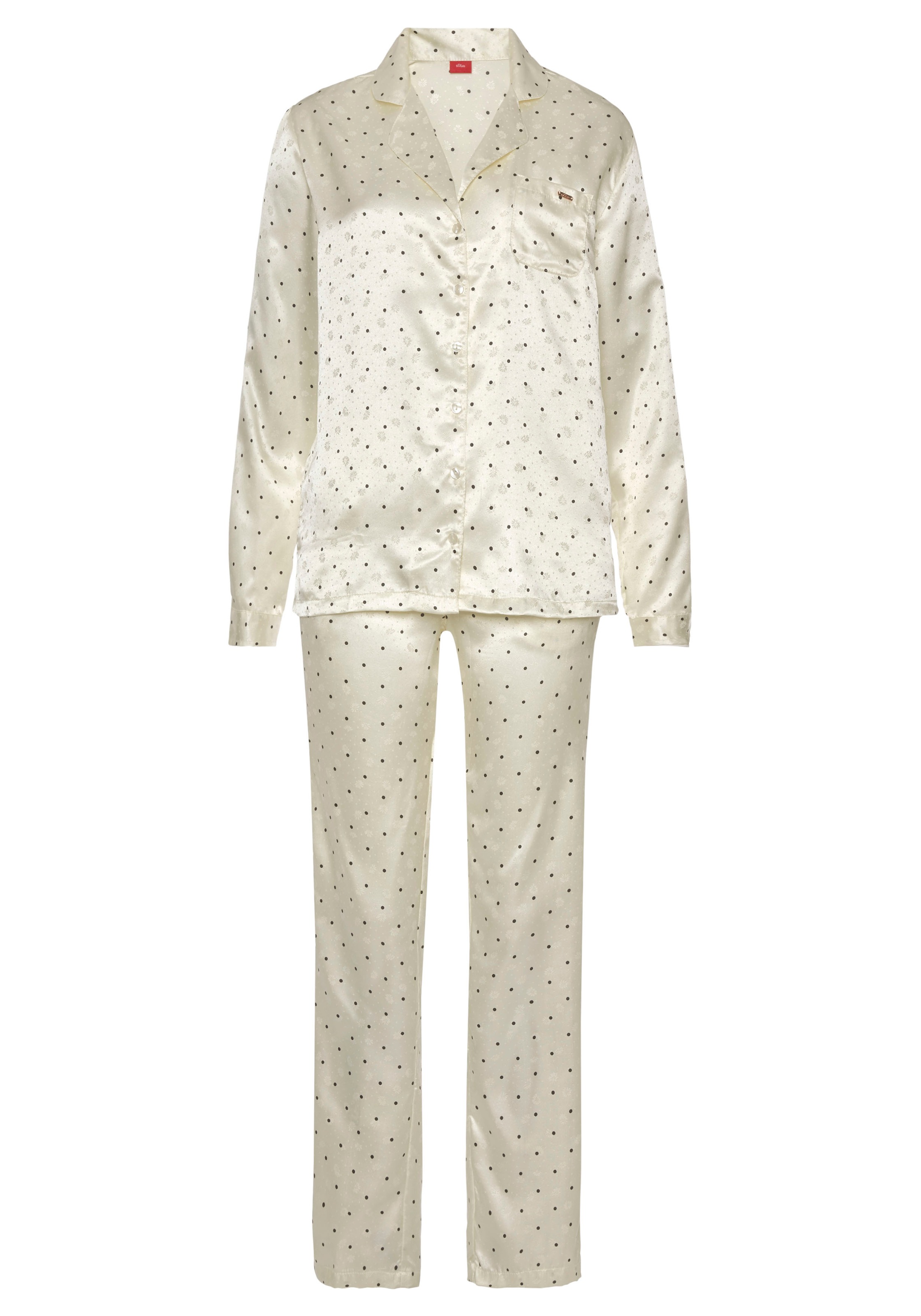 s.Oliver Bodywear Pyjama, (2 tlg., 1 Stück), aus gemustertem Satin & Wäsche  auf Rechnung bestellen
