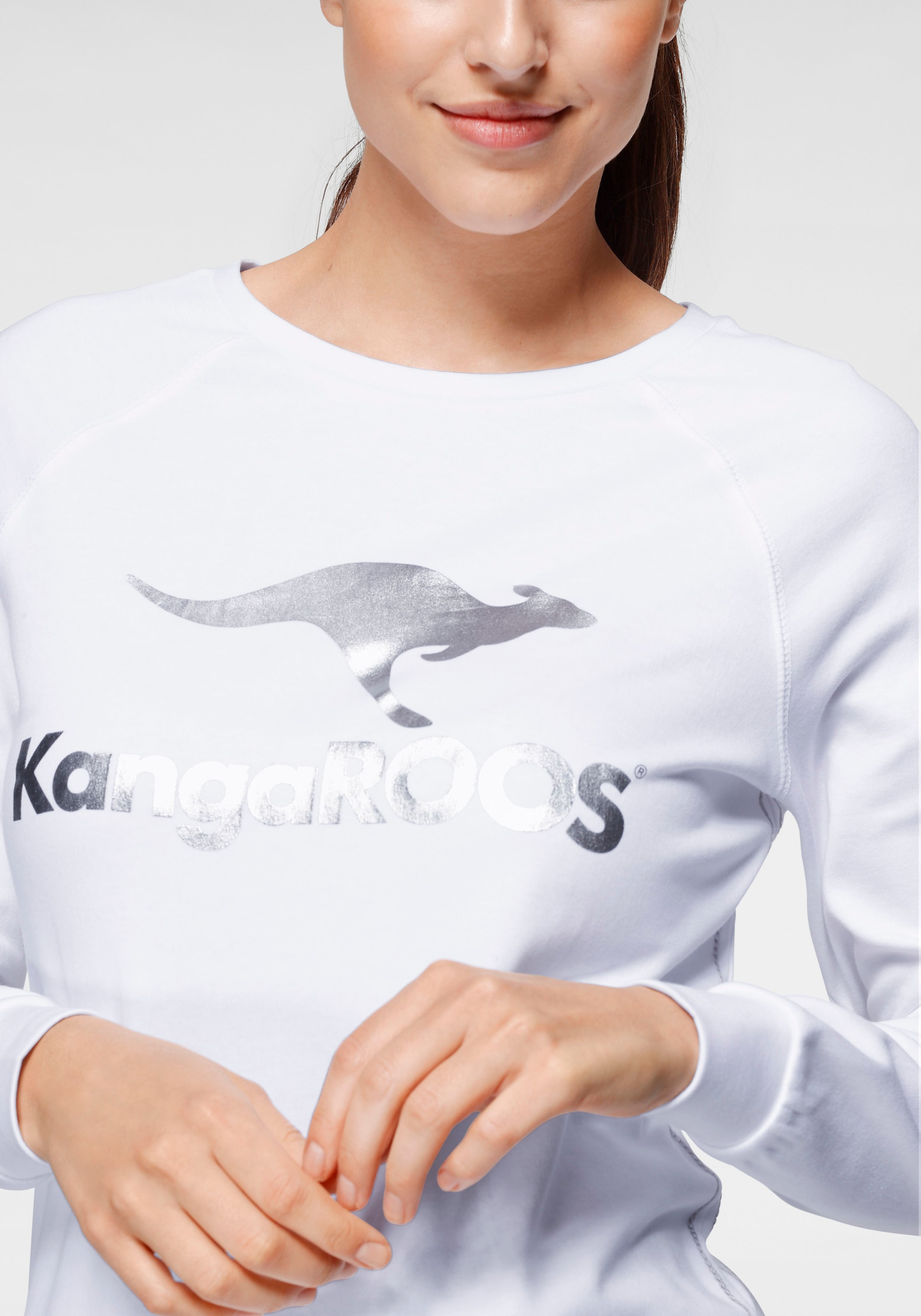 KangaROOS großem Label-Print Sweater, online mit vorne