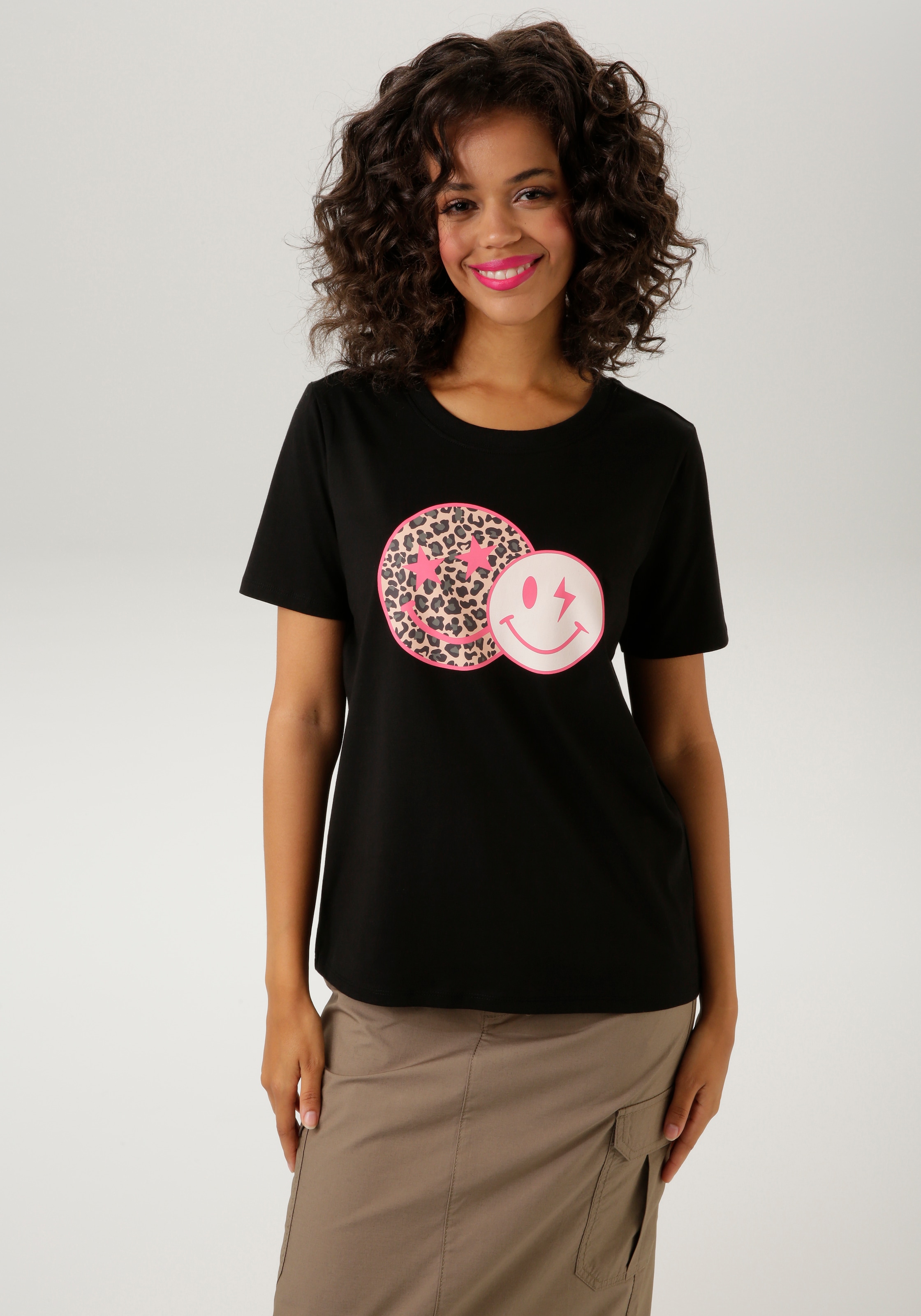 Aniston CASUAL T-Shirt, Smileys mit | I\'m shoppen coolen walking bedruckt
