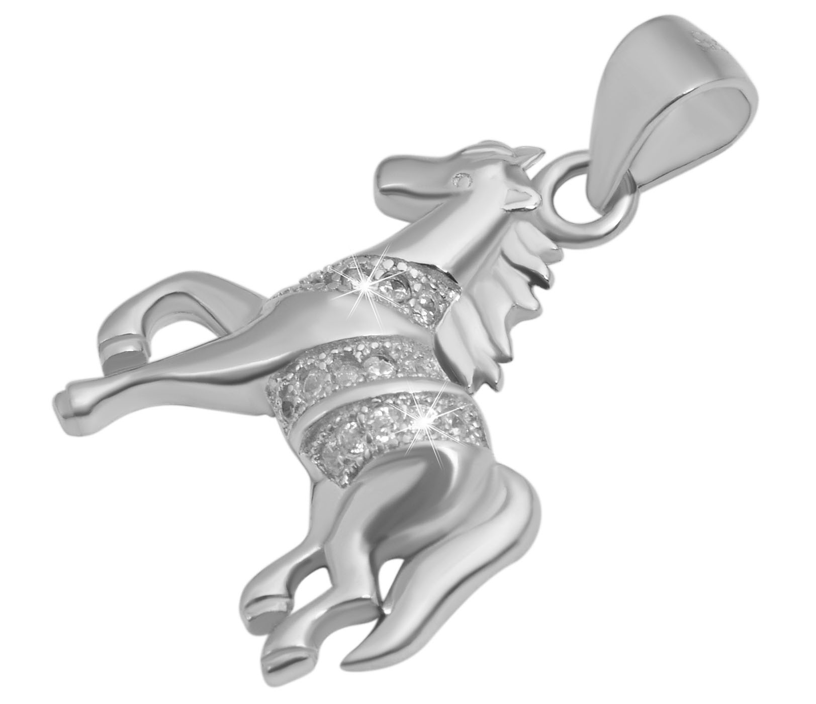 Adelia´s Kettenanhänger 925 mit Silber Zirkonia Pferd aus Anhänger