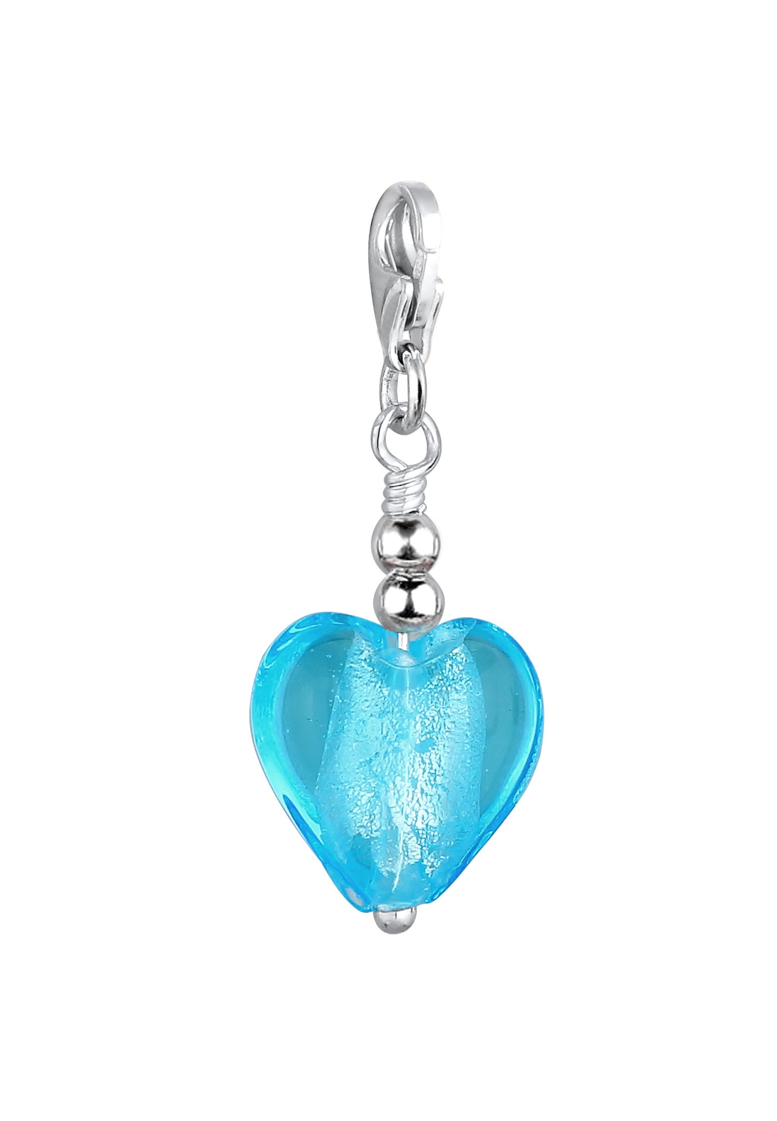 Nenalina Charm-Einhänger Herz-Anhänger Silber 925 Liebe Symbol Muranoglas