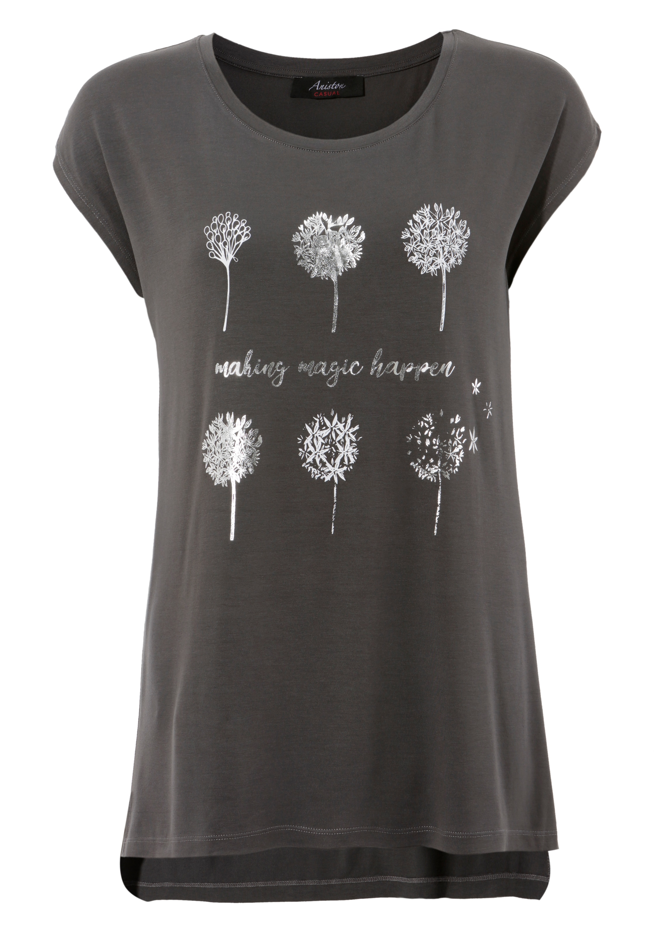 Folienprint CASUAL mit Aniston Frontdruck, online T-Shirt, glitzernder teilweise