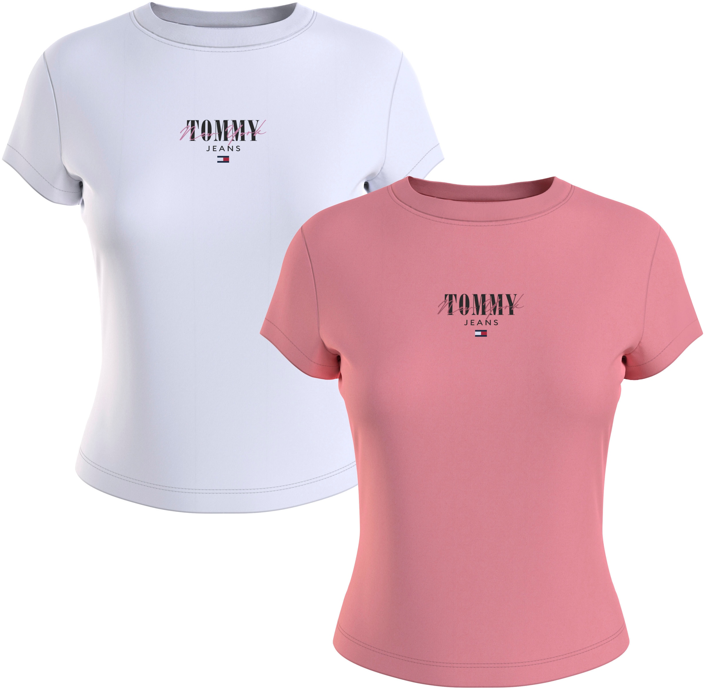 Tommy Jeans T-Shirt »TJW 2 PACK SLIM ESSENTIAL LOGO 1«, mit Tommy Jeans  Flagge | I'm walking