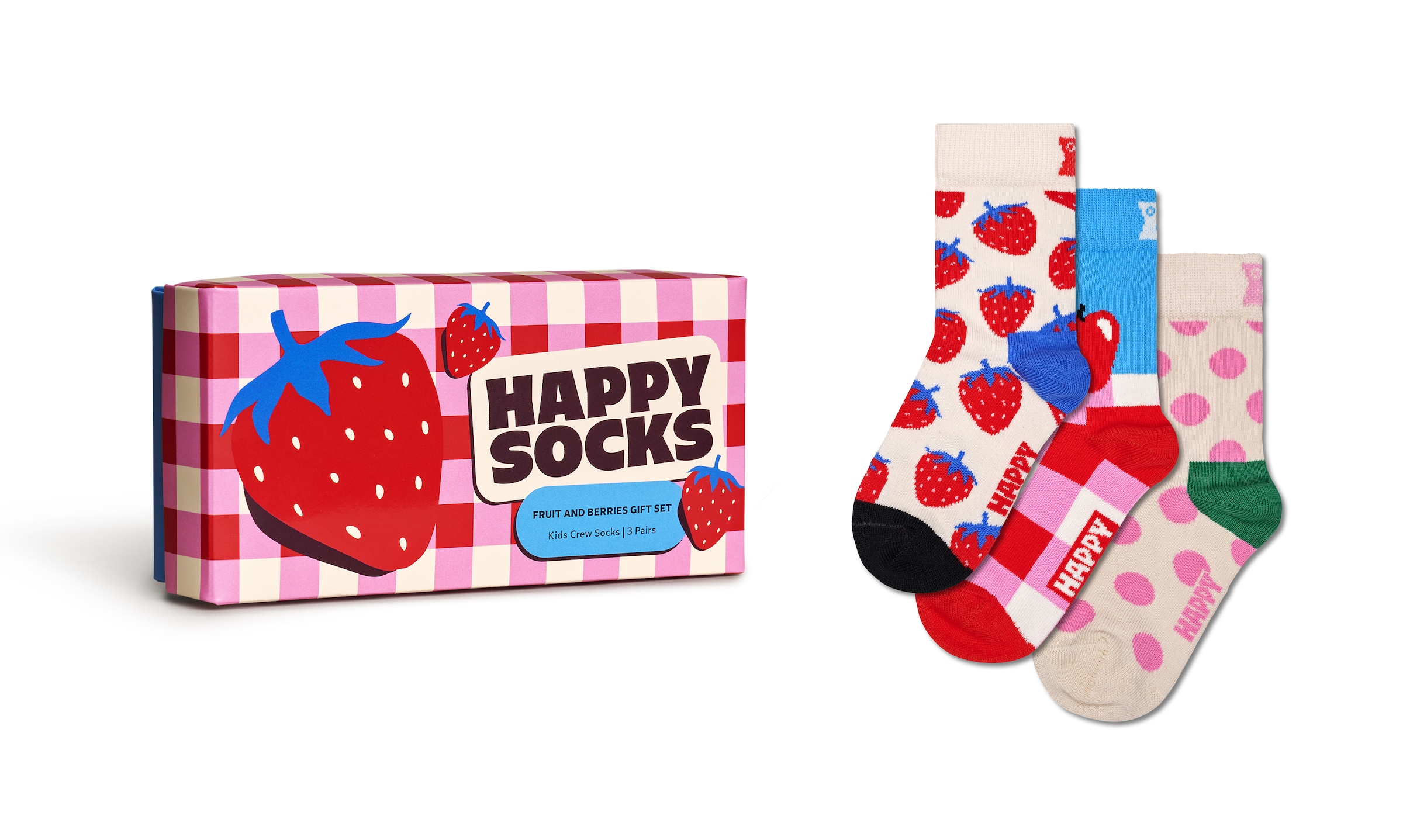 Happy Socks Socken, (3 bestellen Paar), Berry Gift I\'m Set | Fruit walking 