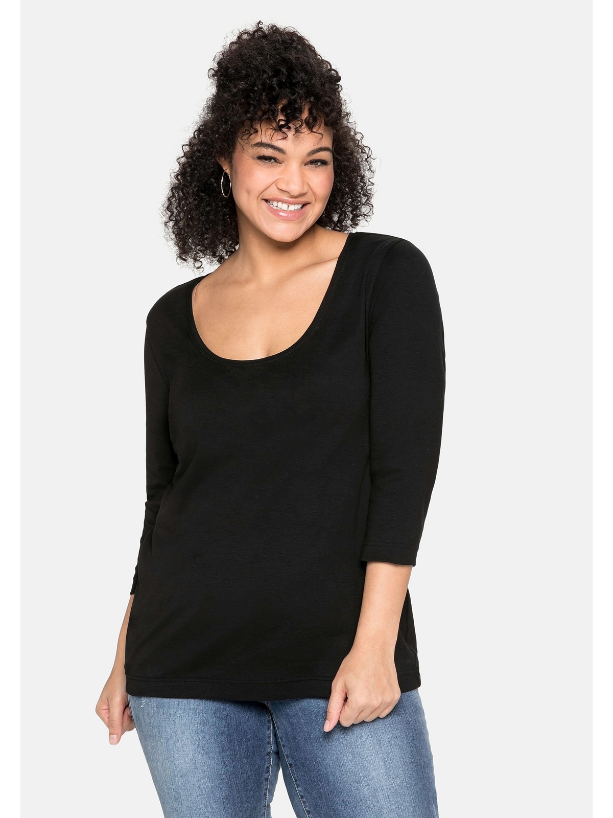 Größen«, »Große reiner aus bestellen 3/4-Arm-Shirt Sheego Baumwolle