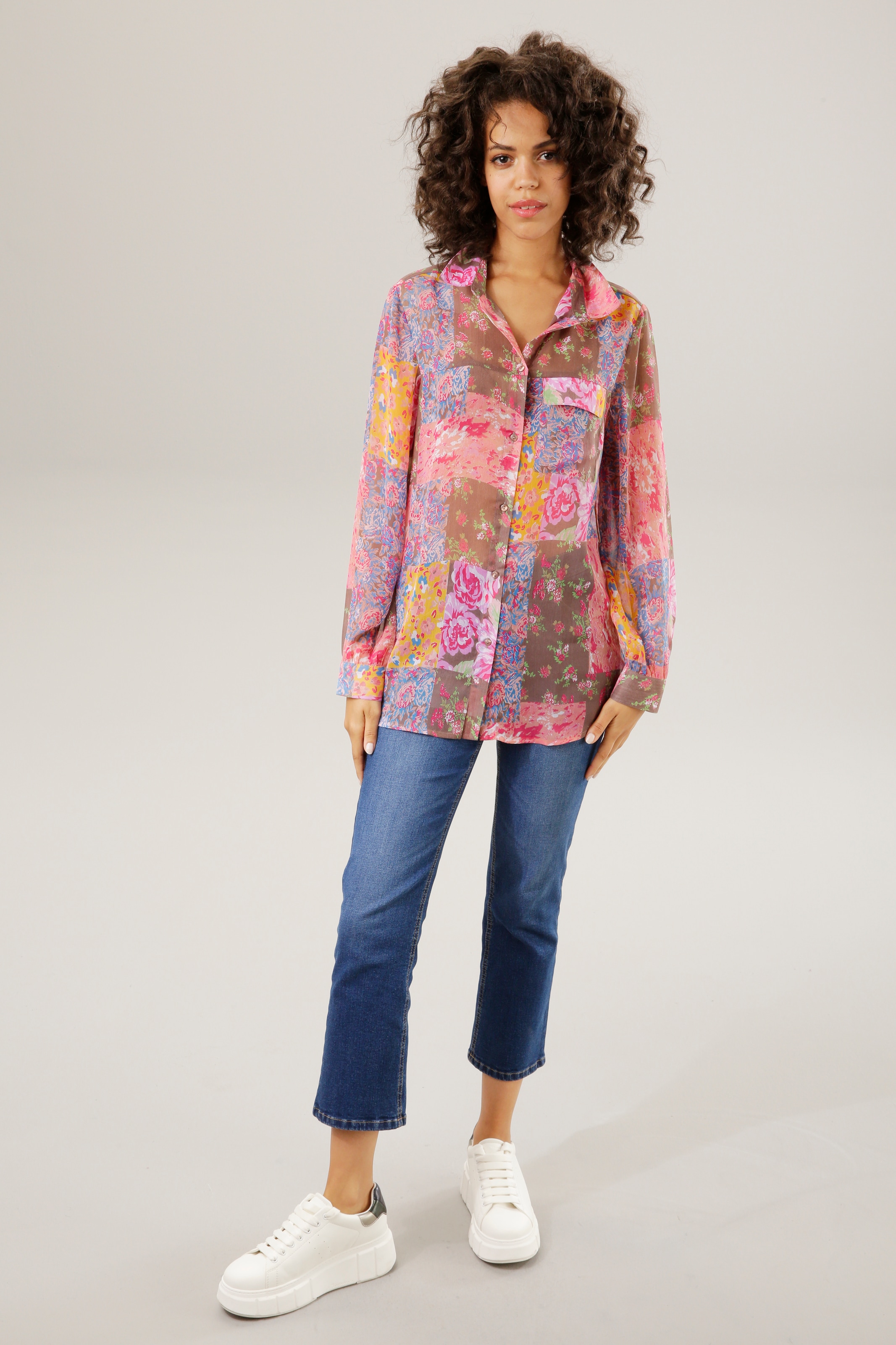 Aniston CASUAL Hemdbluse, mit bunten Blumendrucken Patch-Dessin walking KOLLELKTION I\'m bestellen - | NEUE im