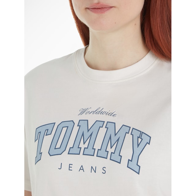 Tommy Jeans T-Shirt »TJW RLX VARSITY LUX TEE«, mit Frontprint online kaufen  | I\'m walking