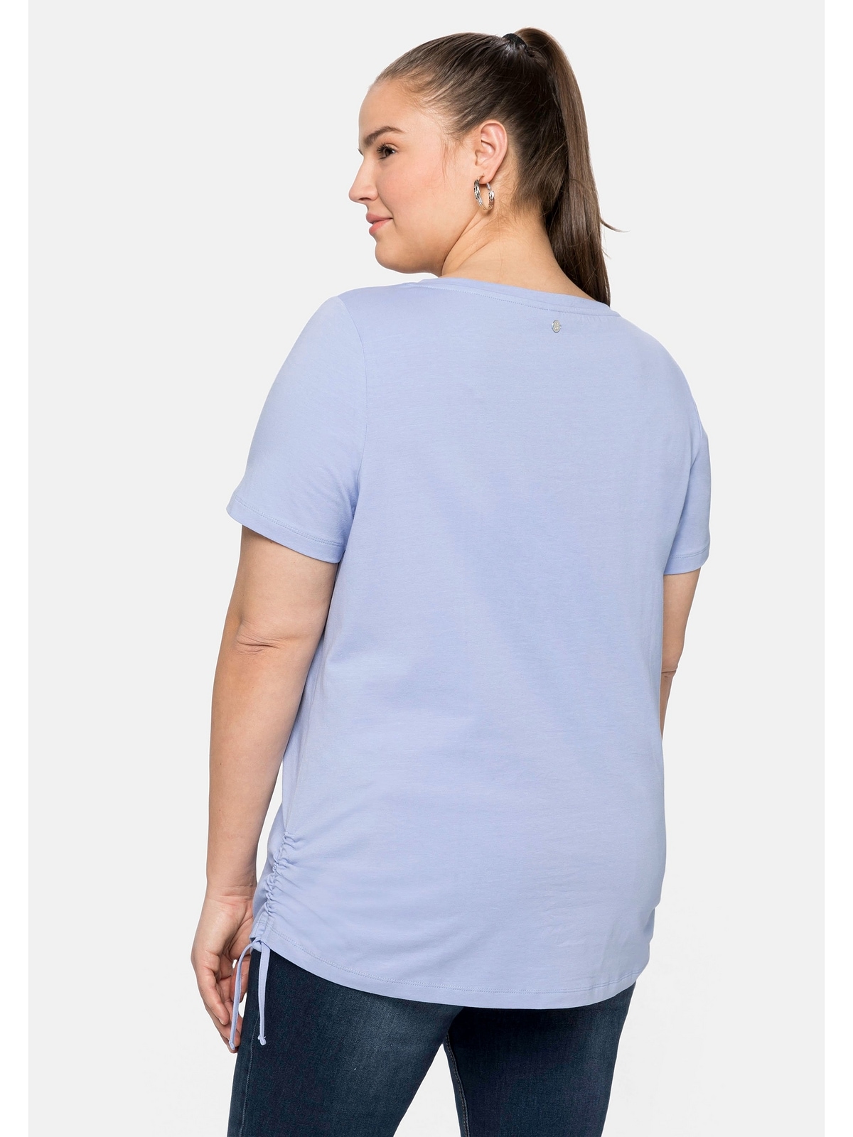 Sheego T-Shirt »Große Größen«, mit seitlicher Raffung und Bindeband  bestellen