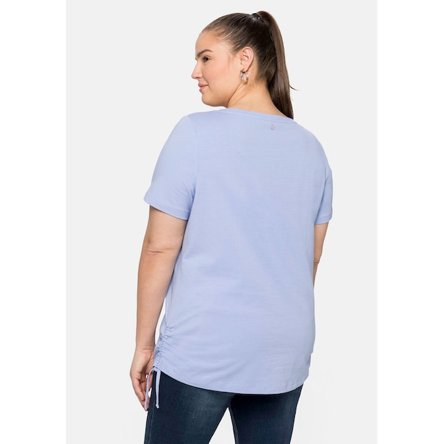 Sheego T-Shirt »Große Größen«, mit seitlicher Raffung und Bindeband  bestellen