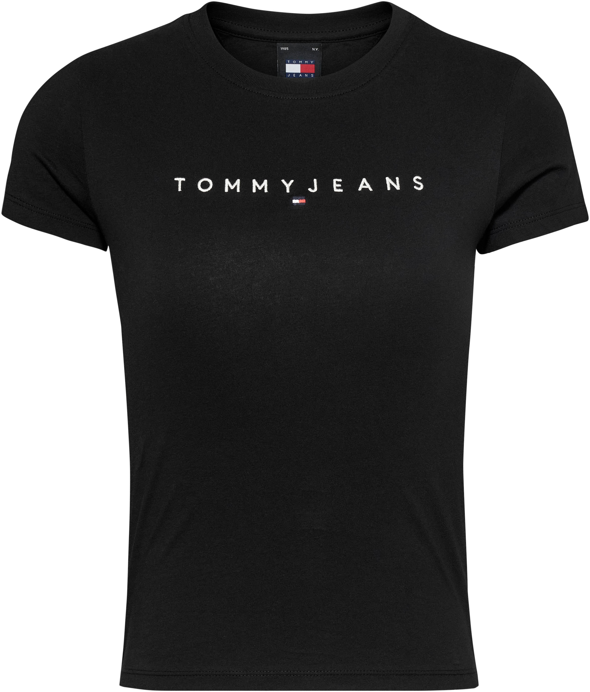 Tommy Jeans T-Shirt »Slim Tee Linear Logo Shirt«, mit Logostickerei online  | I\'m walking