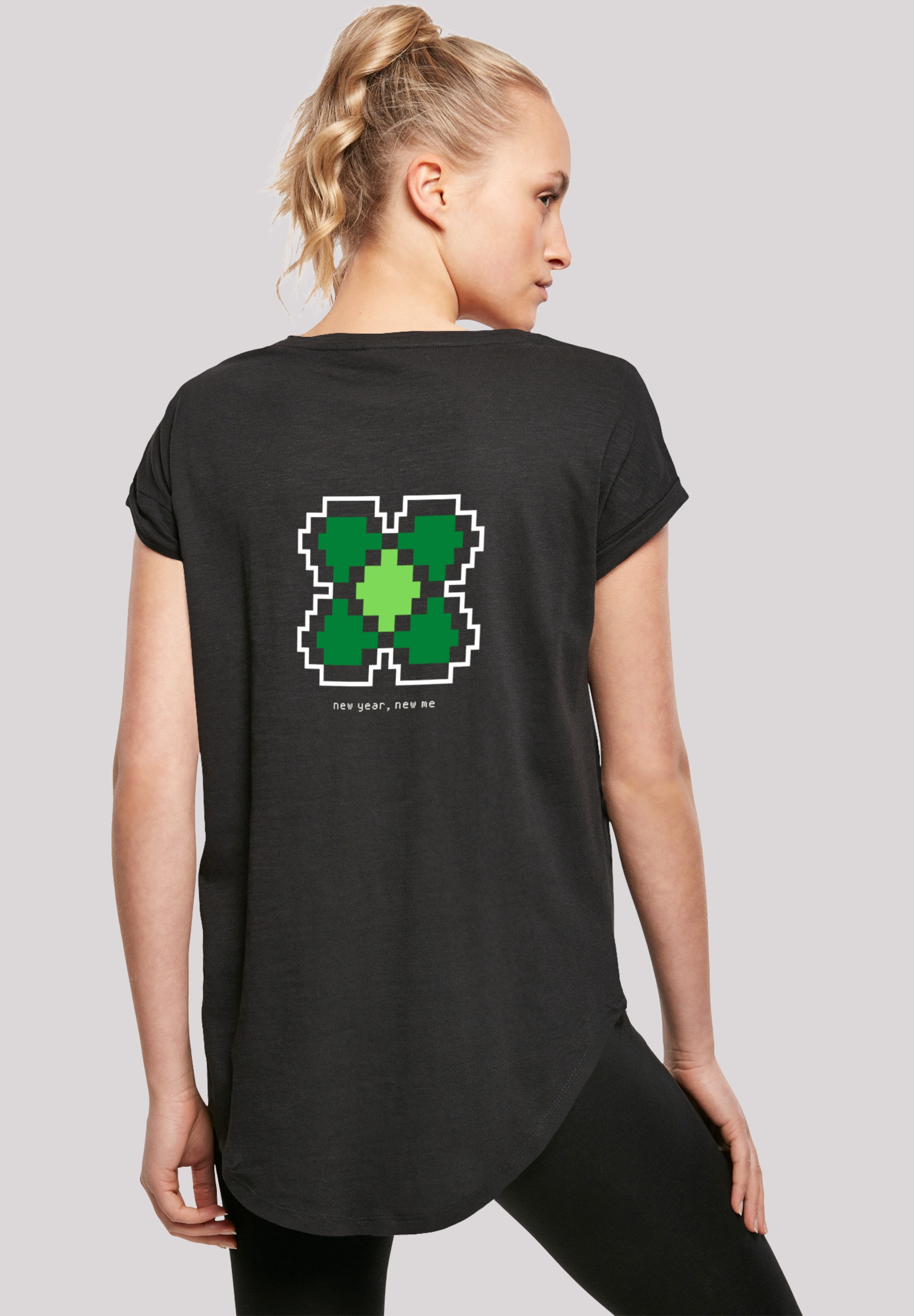 [Qualitätssicherung und kostenloser Versand] F4NT4STIC T-Shirt »Silvester Happy New shoppen Print Year Pixel Kleeblatt«