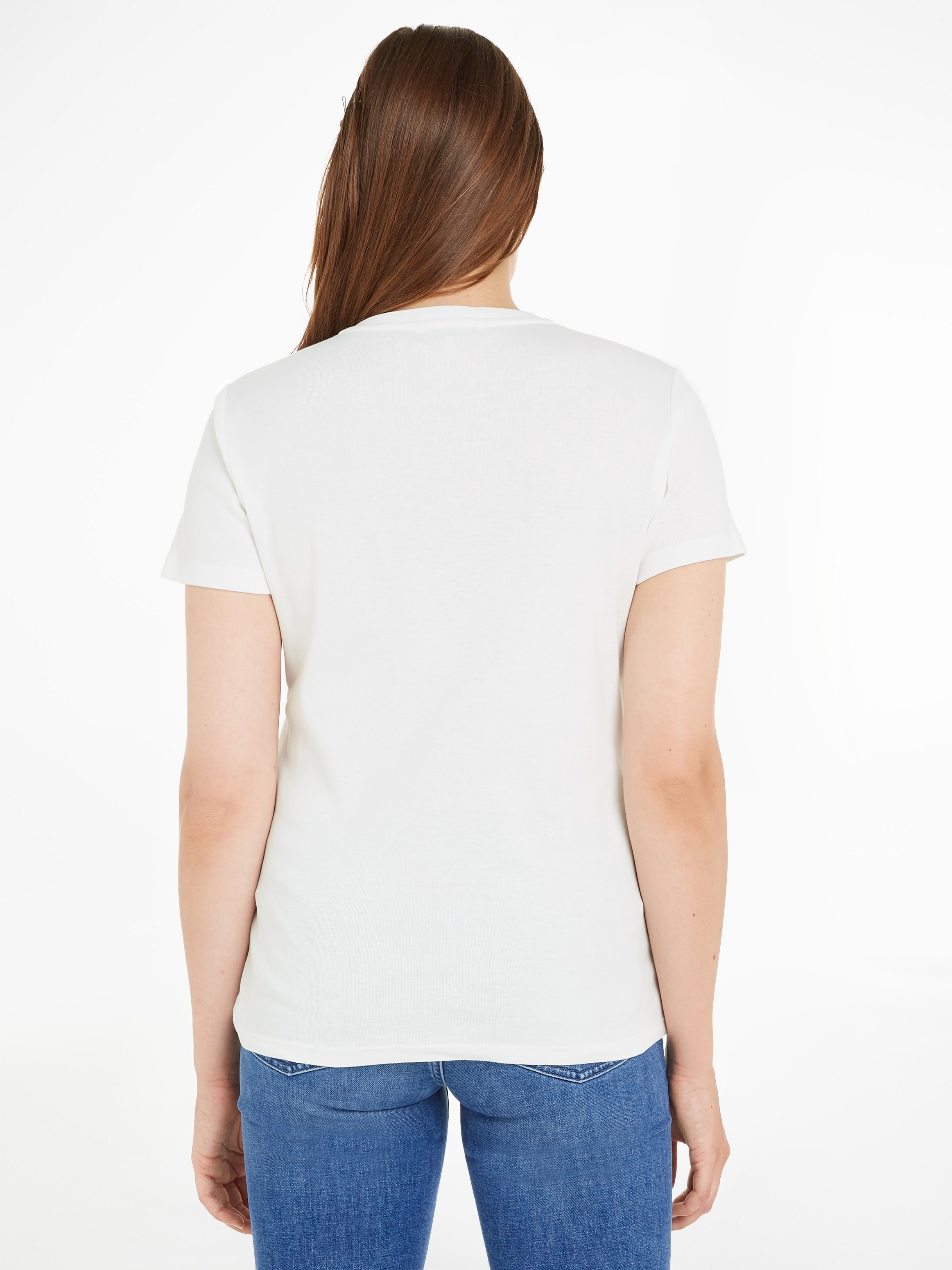 Tommy Hilfiger T-Shirt »SLIM CODY RIB V-NECK SS«, mit dezenter Logostickerei  shoppen | V-Shirts