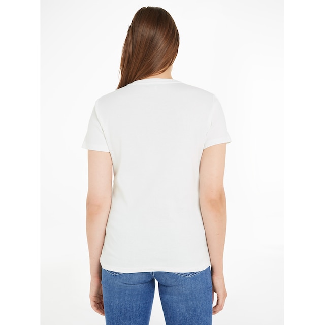 Tommy Hilfiger T-Shirt »SLIM CODY RIB V-NECK SS«, mit dezenter Logostickerei  shoppen