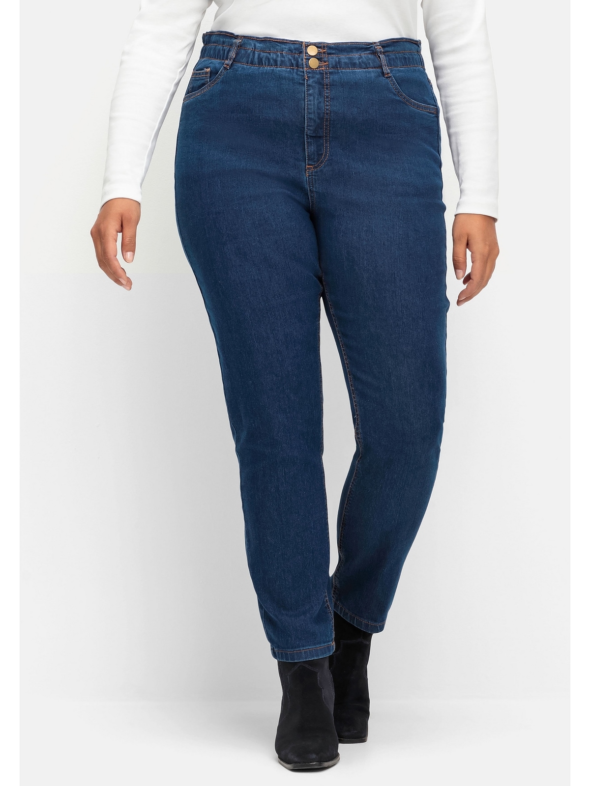 kaufen Sheego | walking Gerade Größen«, extrahohen online Paperbag-Schnitt Jeans im I\'m »Große