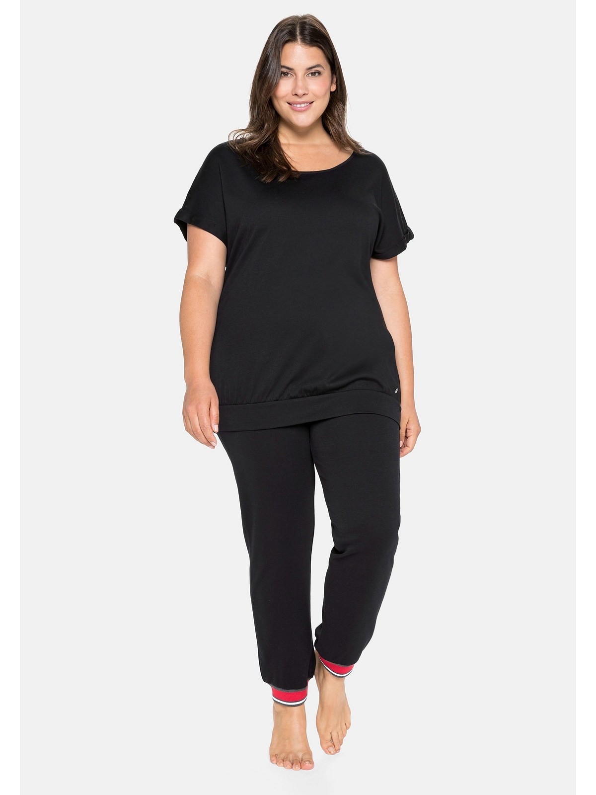 Sheego T-Shirt »Große Größen«, Streifen-Applikation mit I\'m bestellen | hinten walking