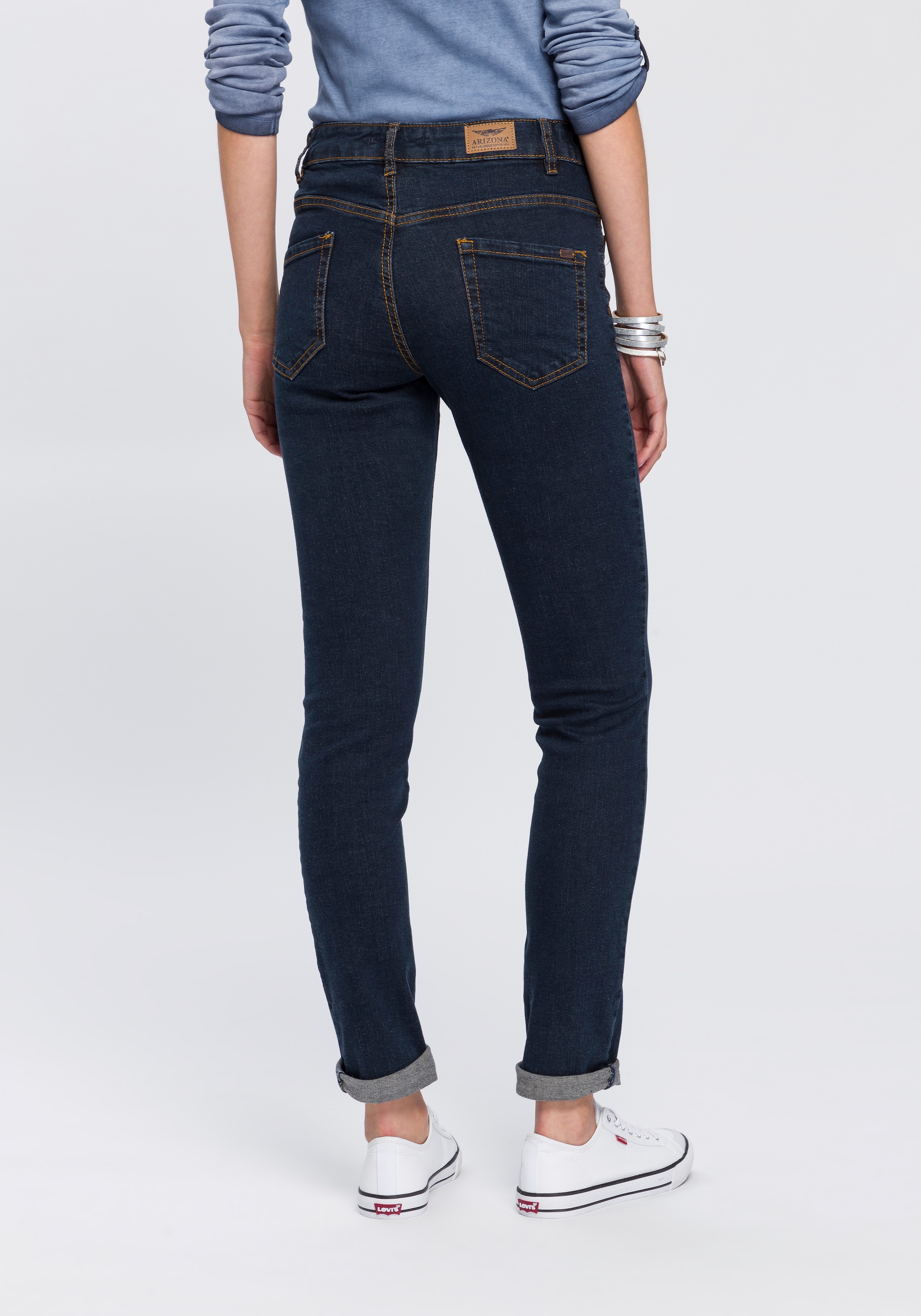 Arizona Slim-fit-Jeans High online Waist Gummizugeinsatz«, »Bund seitlichem mit