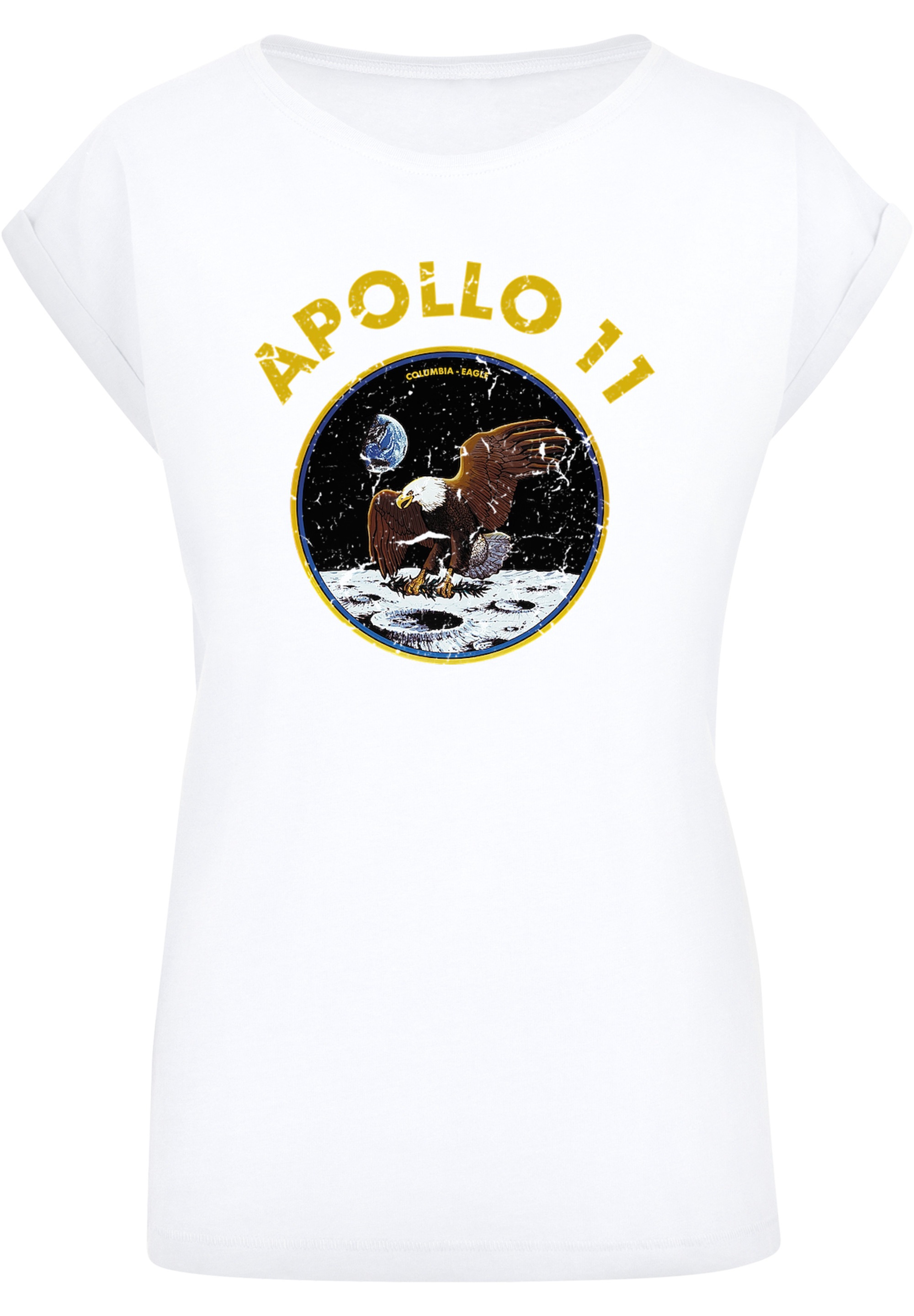Classic »NASA White«, Ärmel,Bedruckt I\'m T-Shirt walking Merch, shoppen F4NT4STIC Regular-Fit,Kurze Mondlandung | Damen,Premium