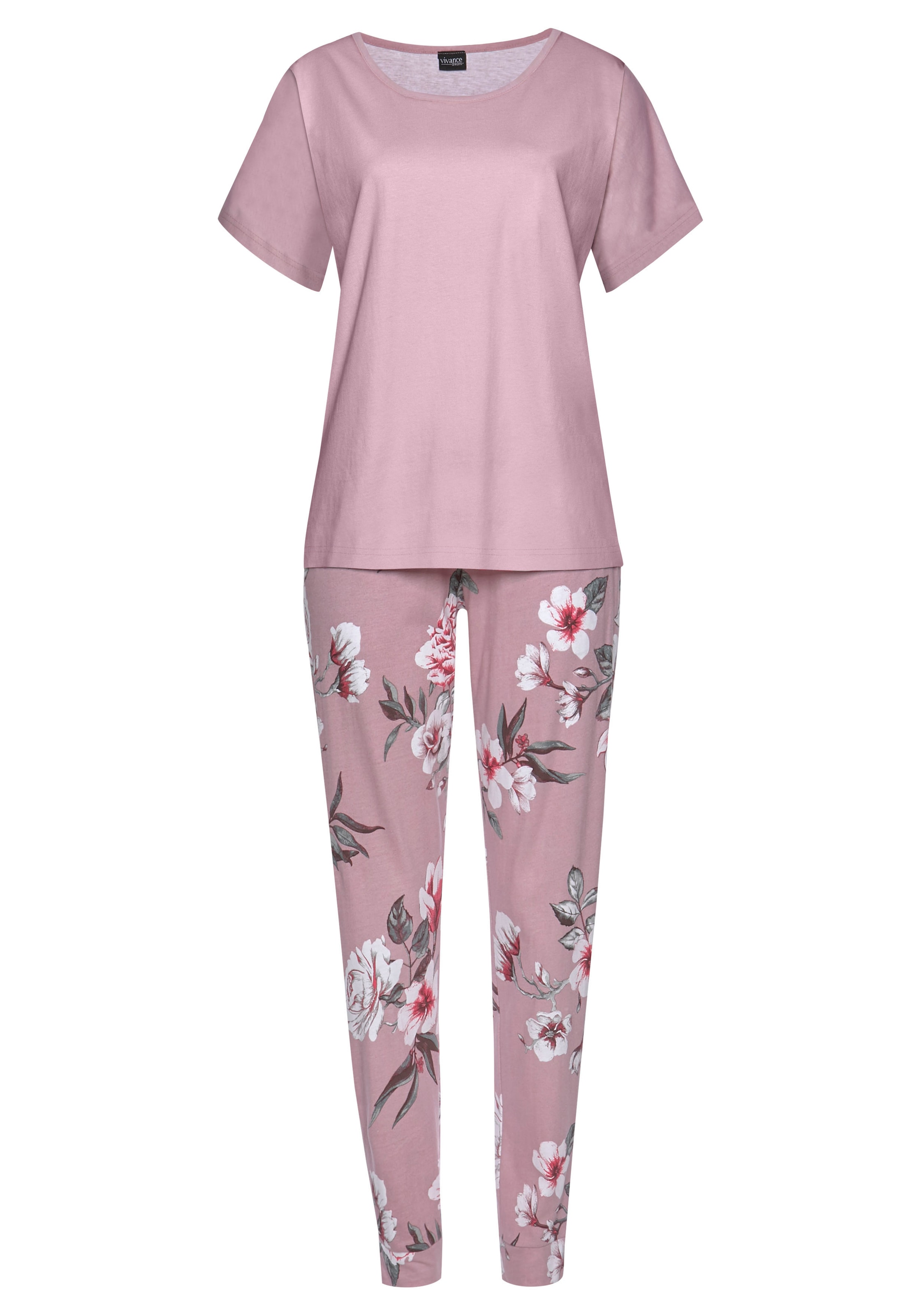 Vivance Dreams Pyjama, (4 Stück), mit bestellen tlg., Blumendruck & Rechnung Wäsche auf 2