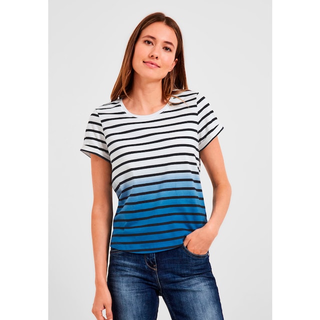 Cecil T-Shirt »EOS_Stripe Dip Dye T-Shirt«, mit gewollten Falten online