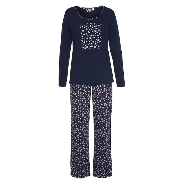 Vivance Dreams Pyjama, (2 tlg., 1 Stück), mit Sternenprint & Wäsche auf  Rechnung bestellen