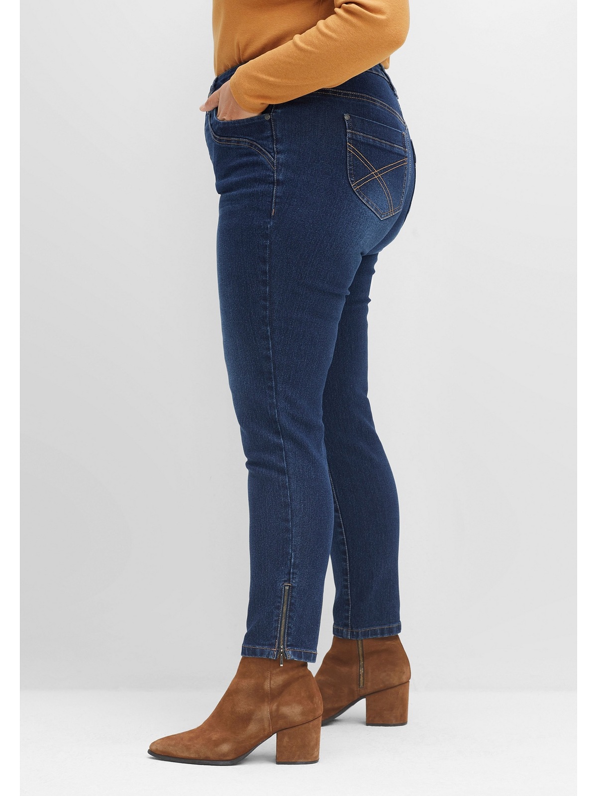 Sheego Stretch-Jeans online Saumabschluss Größen«, »Große am Zippern mit