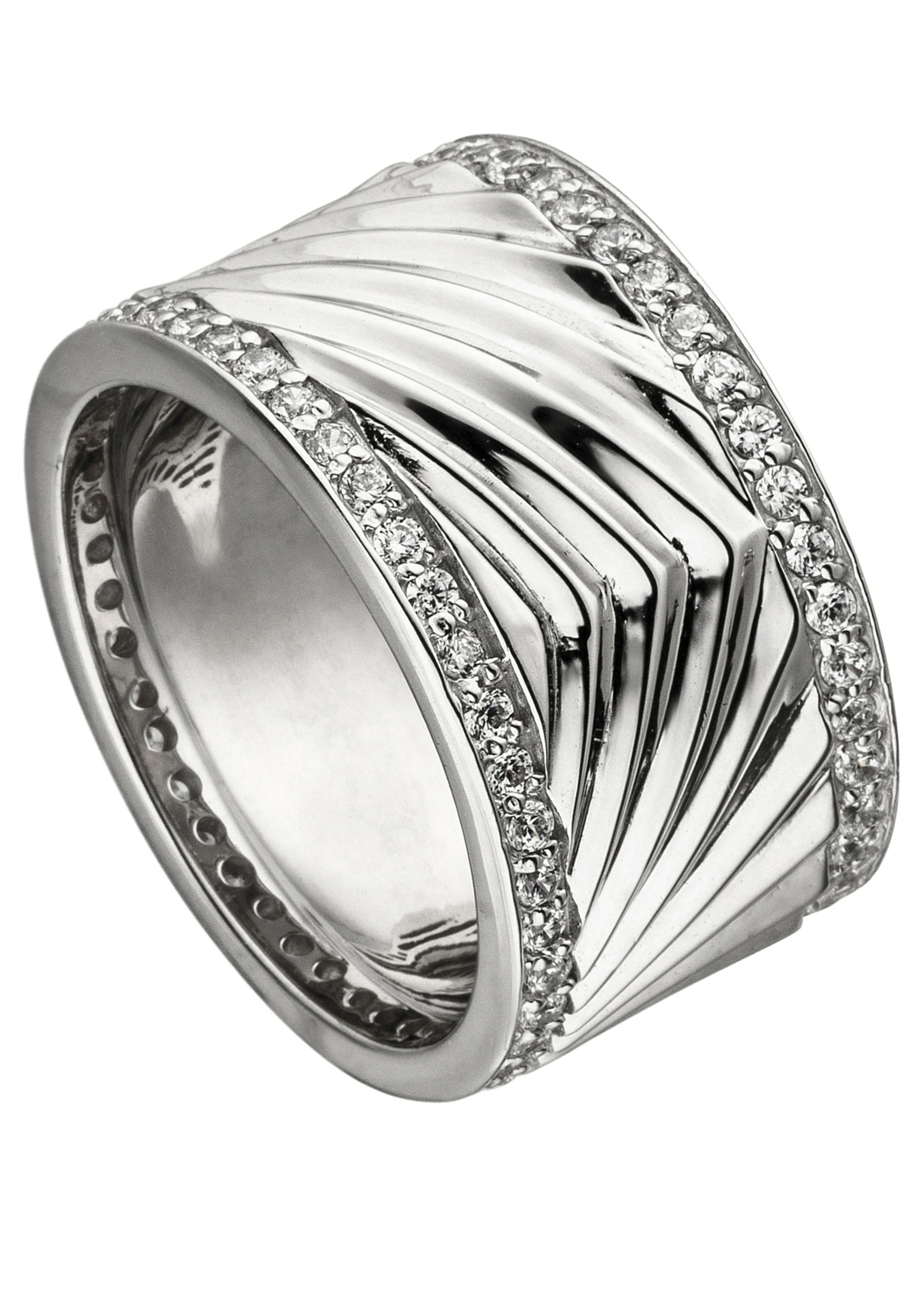 JOBO Fingerring »Breiter Ring mit Zirkonia«, 925 Silber kaufen | I'm walking