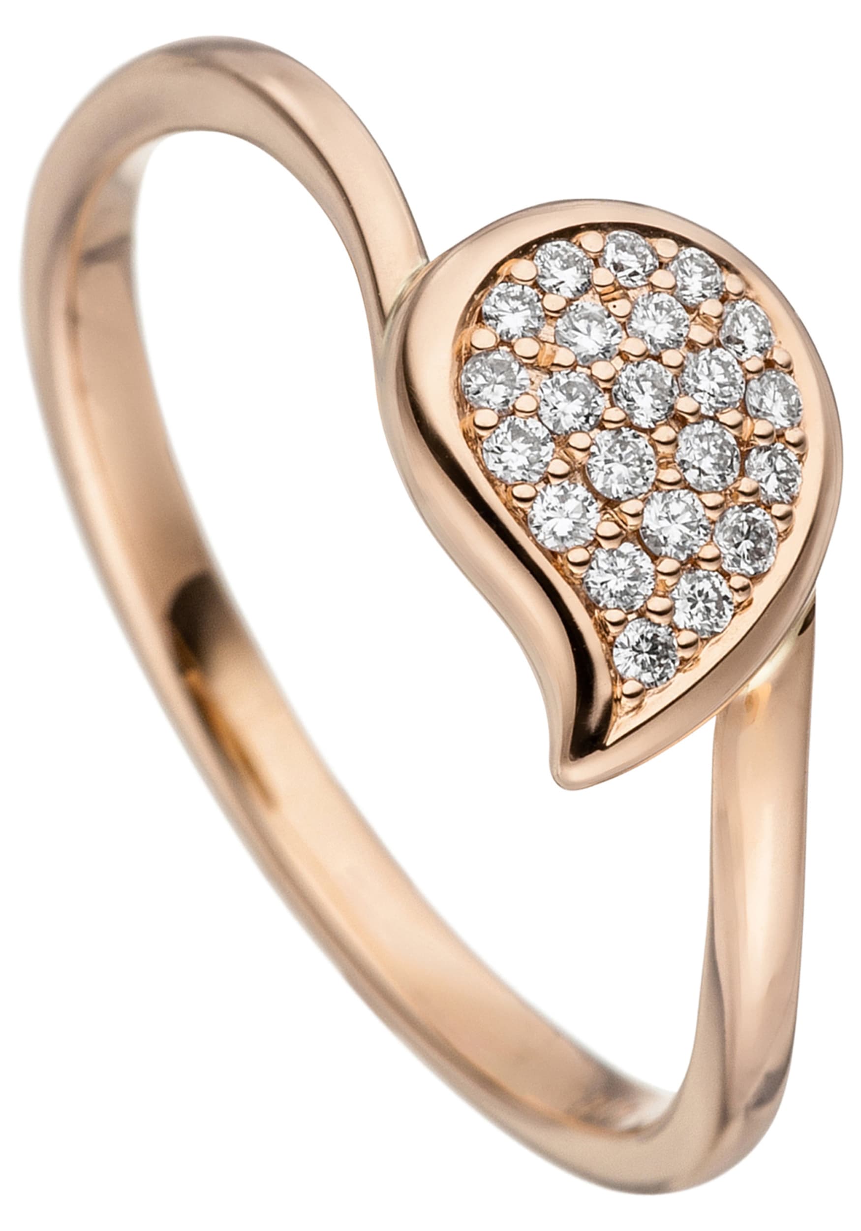 JOBO Fingerring »Ring mit 22 Diamanten«, 585 Roségold bestellen | I'm  walking
