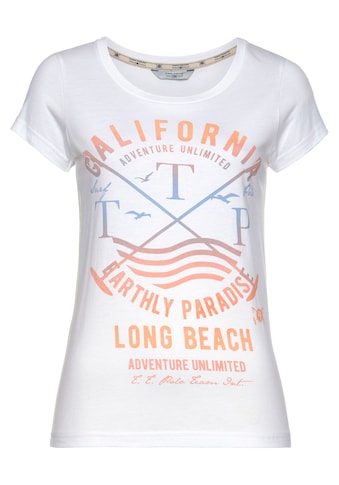 TOM TAILOR Polo Team T-Shirt, mit coolem Front-Druck im California-Style kaufen