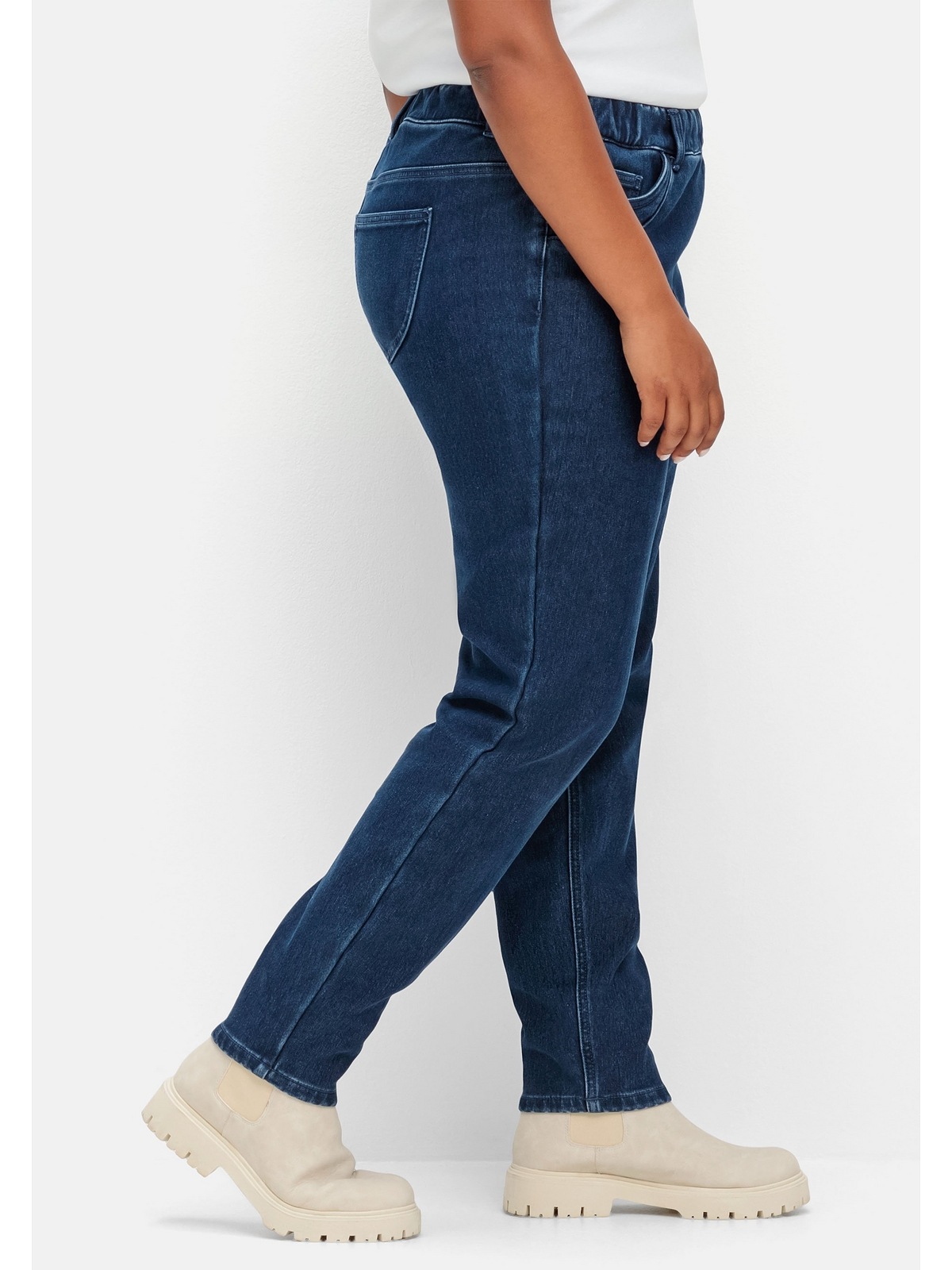 Sheego Stretch-Jeans »Große Größen«, mit Schlupfbund und Fleece-Innenseite  online kaufen | I'm walking