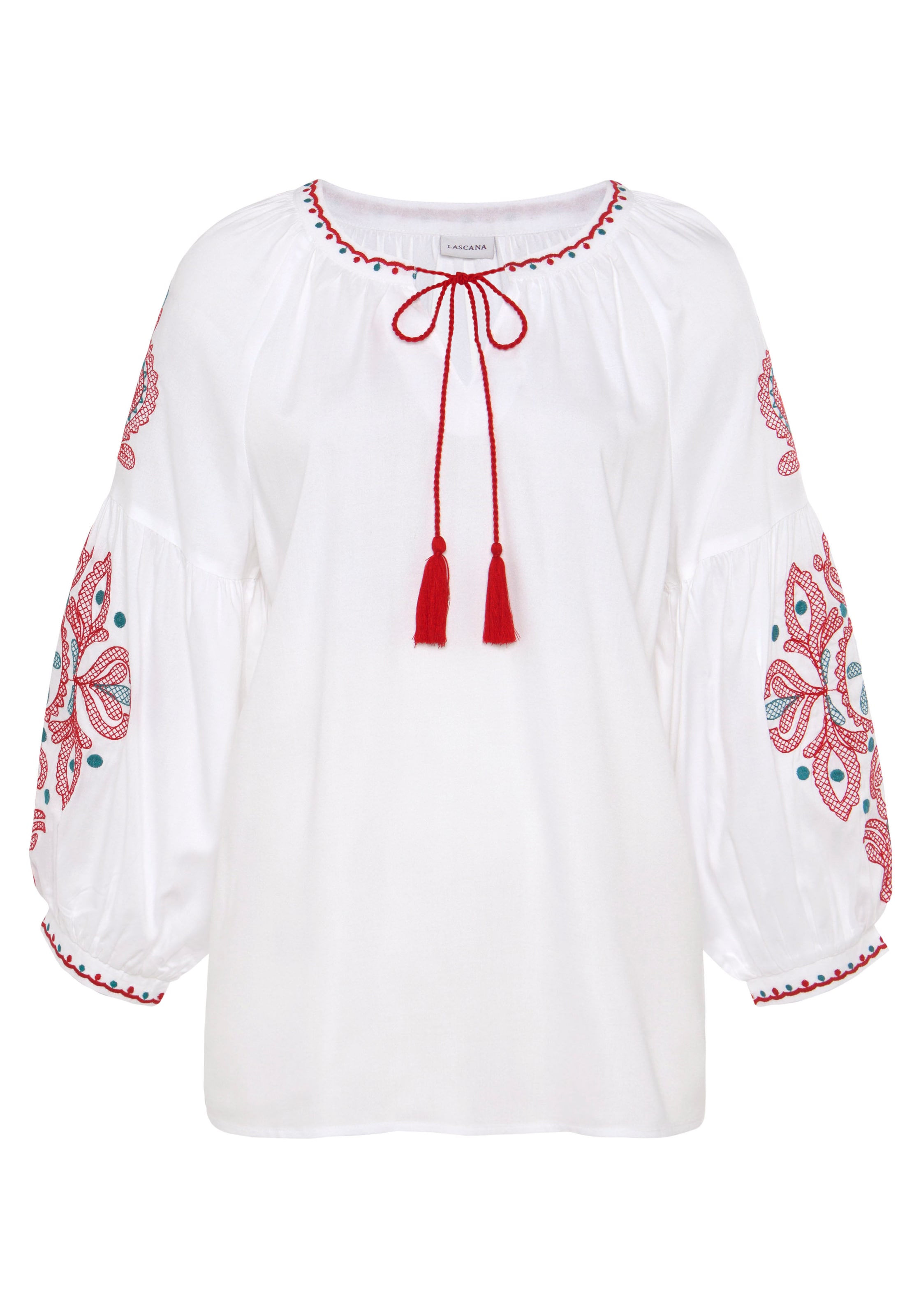 LASCANA Langarmbluse, mit Stickerei, Damenbluse, Tunika, Boho-Style kaufen | Blusen