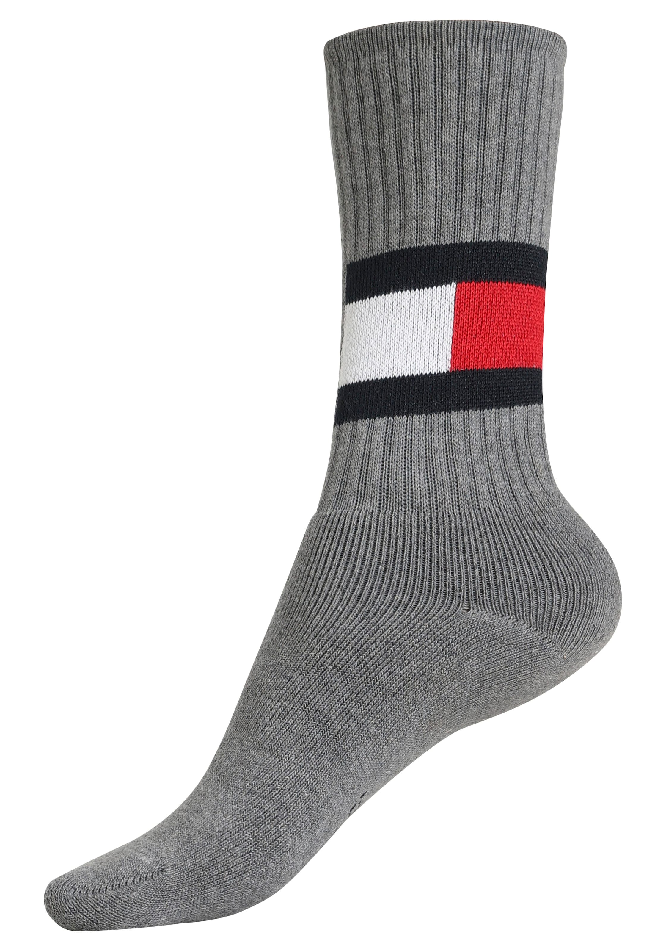 Tommy Hilfiger Sportsocken »TH großem kaufen I\'m 3 walking 3-pack«, Paar), Socks Flag-Logo Mit online Crew (Packung, 