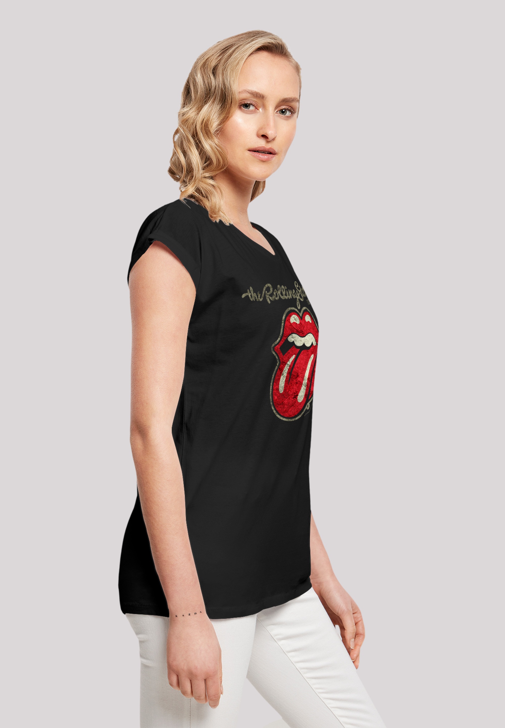 F4NT4STIC T-Shirt »The Washed«, walking Premium Tongue Stones I\'m | Rolling Qualität Plastered