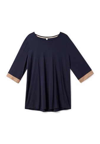 Sheego Longshirt »3/4-Arm-Shirt«, mit Glanzgarn am Ärmelsaum kaufen