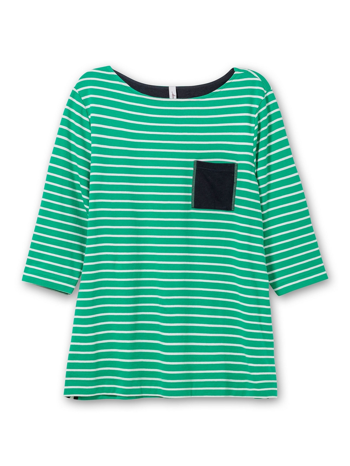 »Große Brusttasche Sheego kontrastfarbener mit 3/4-Arm-Shirt online Größen«,