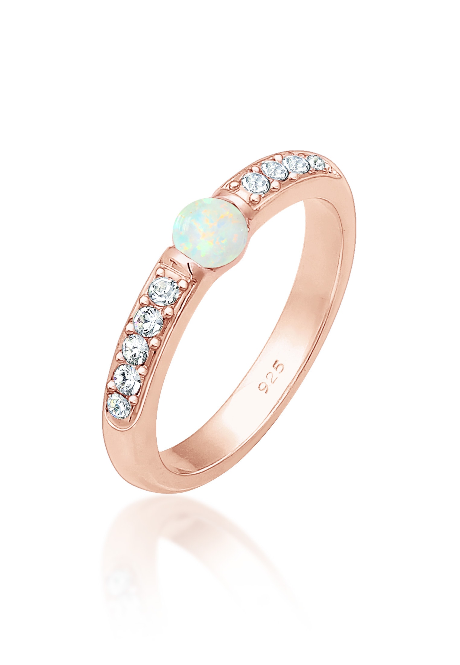 Elli Premium Verlobungsring Opal Kristalle 925er Sterling Silber
