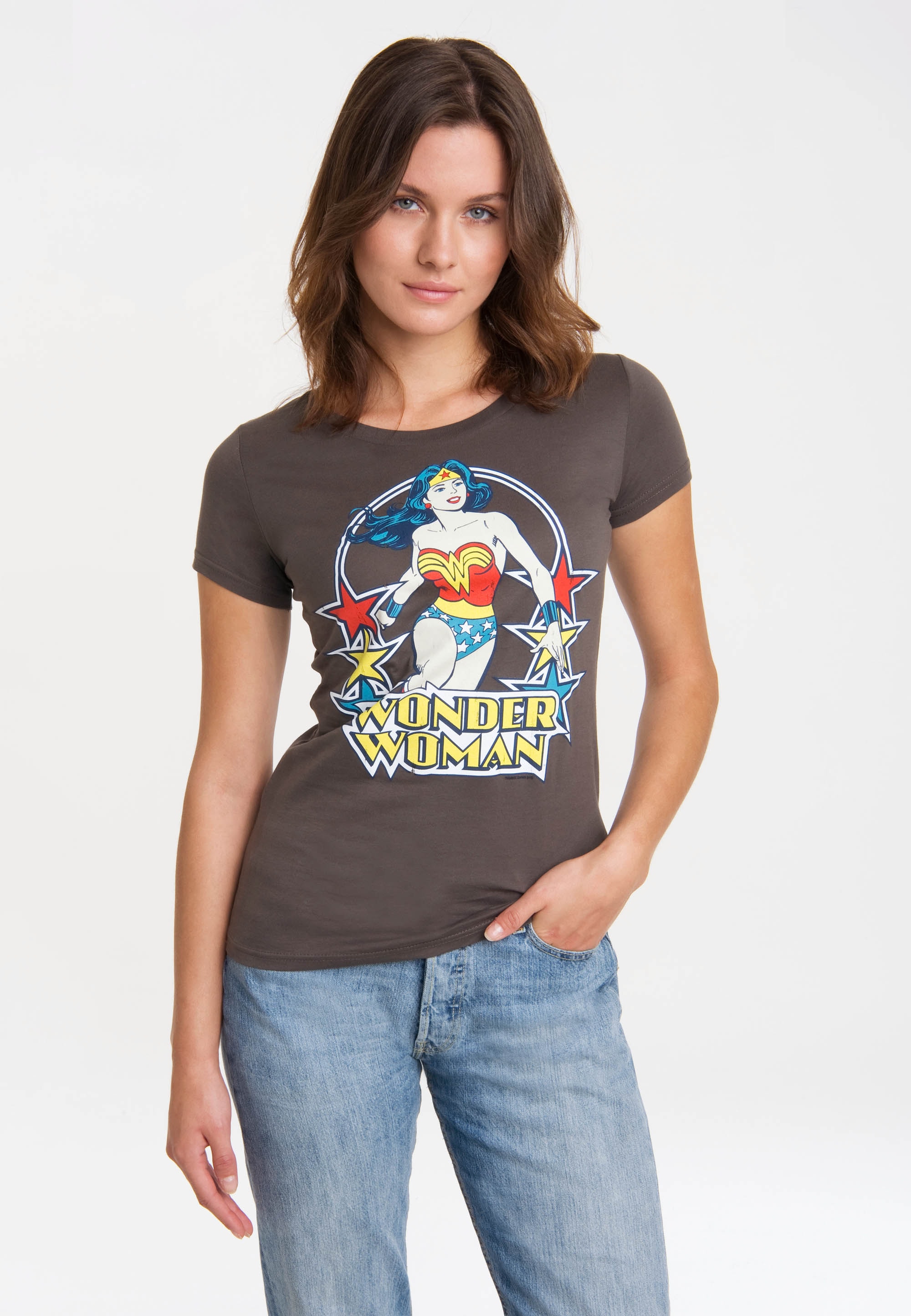 DC LOGOSHIRT Woman kaufen lizenziertem Comics Stars«, Print T-Shirt mit Wonder »Print