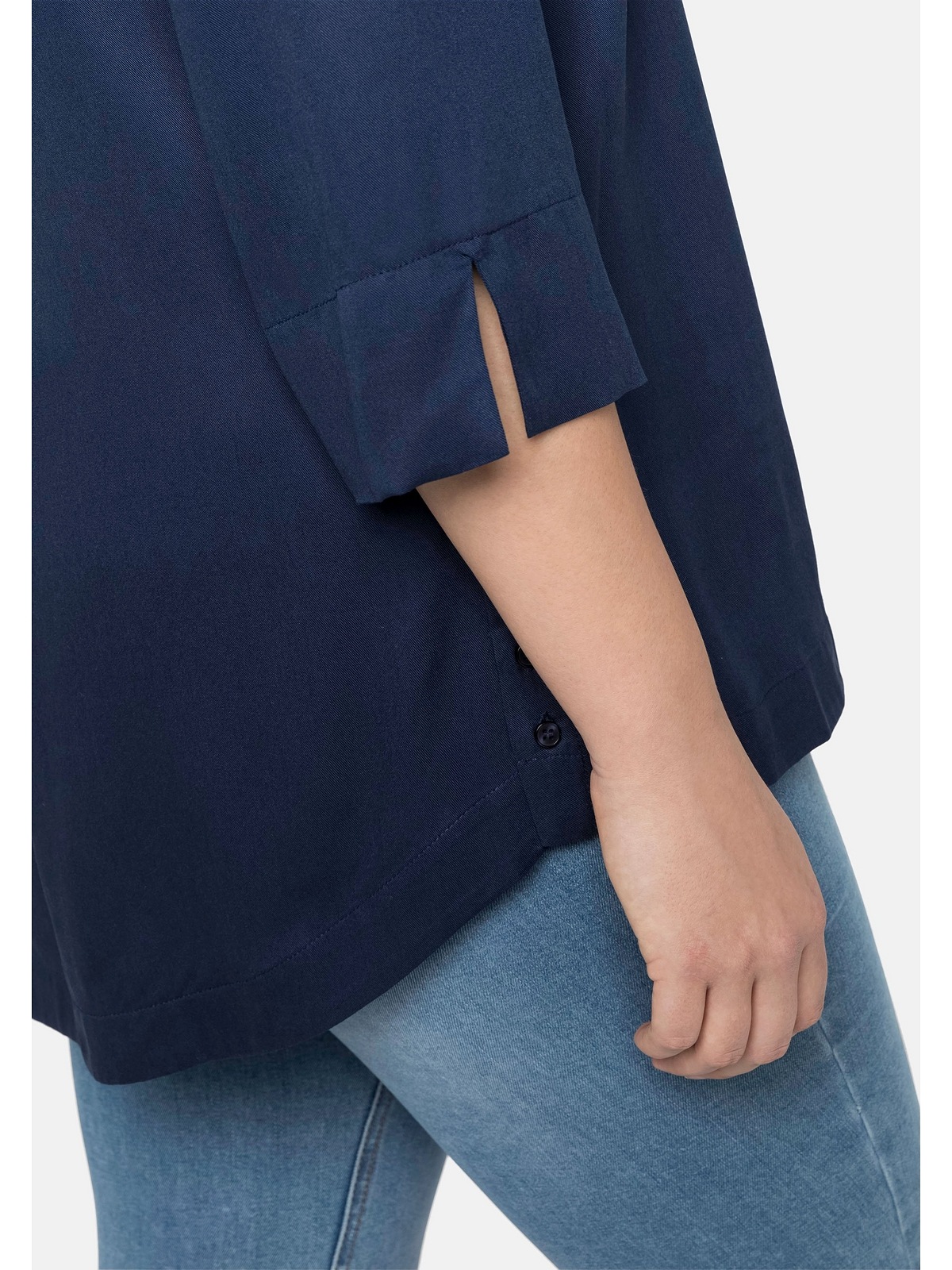 Sheego Longbluse »Große Größen«, mit verlängertem Rückenteil mit  Kellerfalte kaufen