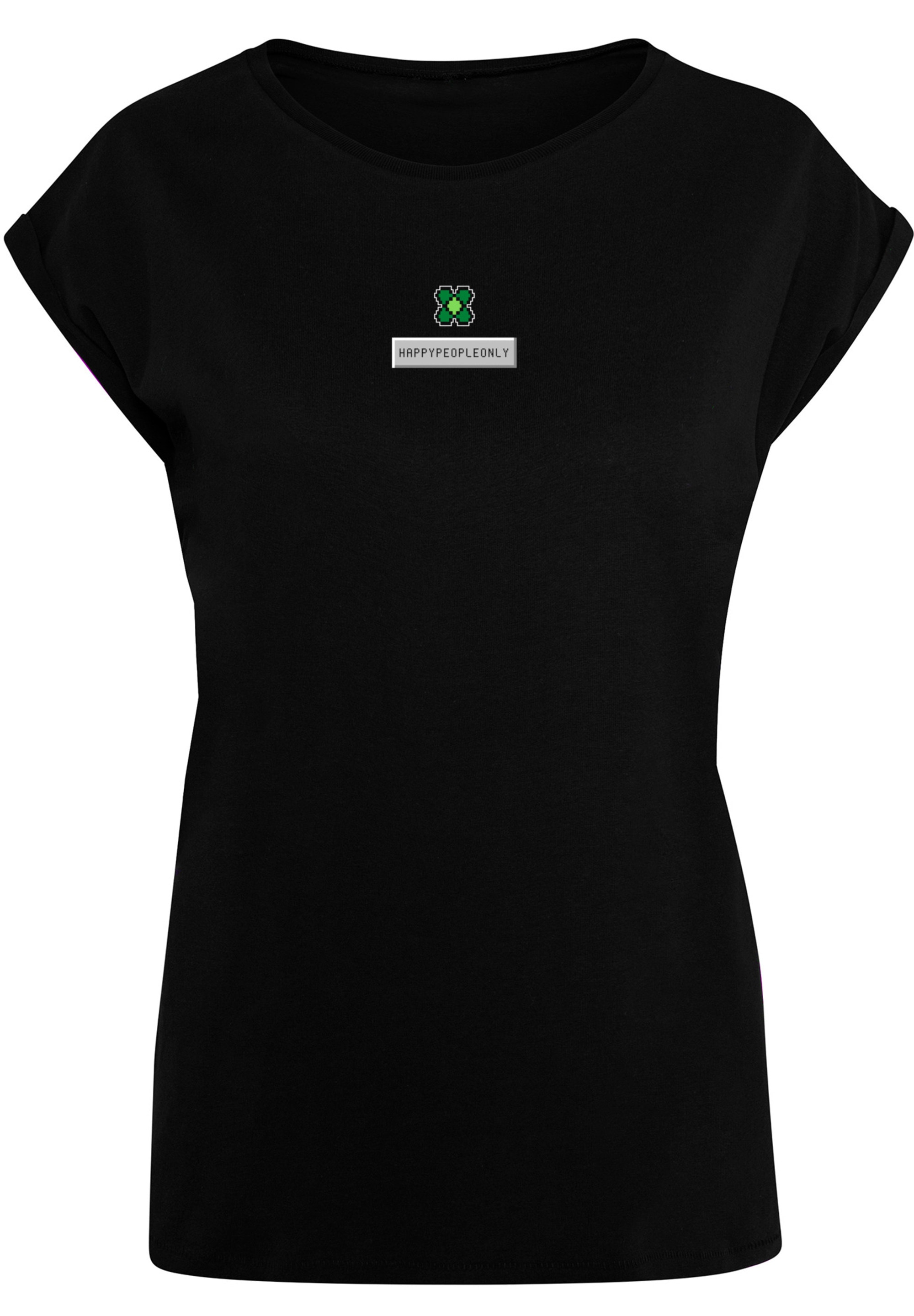 F4NT4STIC T-Shirt »Silvester walking | Print Happy shoppen I\'m Kleeblatt«, Pixel New Year