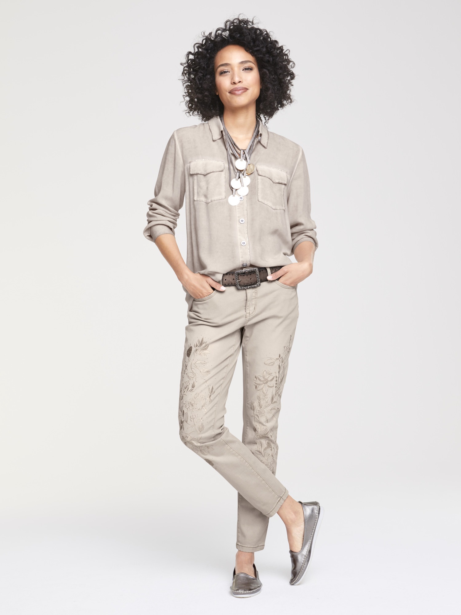 ASHLEY BROOKE by Heine Röhrenjeans, mit Stickerei