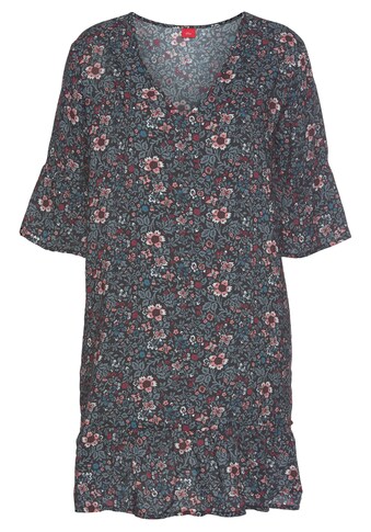 s.Oliver Nachthemd, im Allover-Muster mit Rüschensäumen kaufen