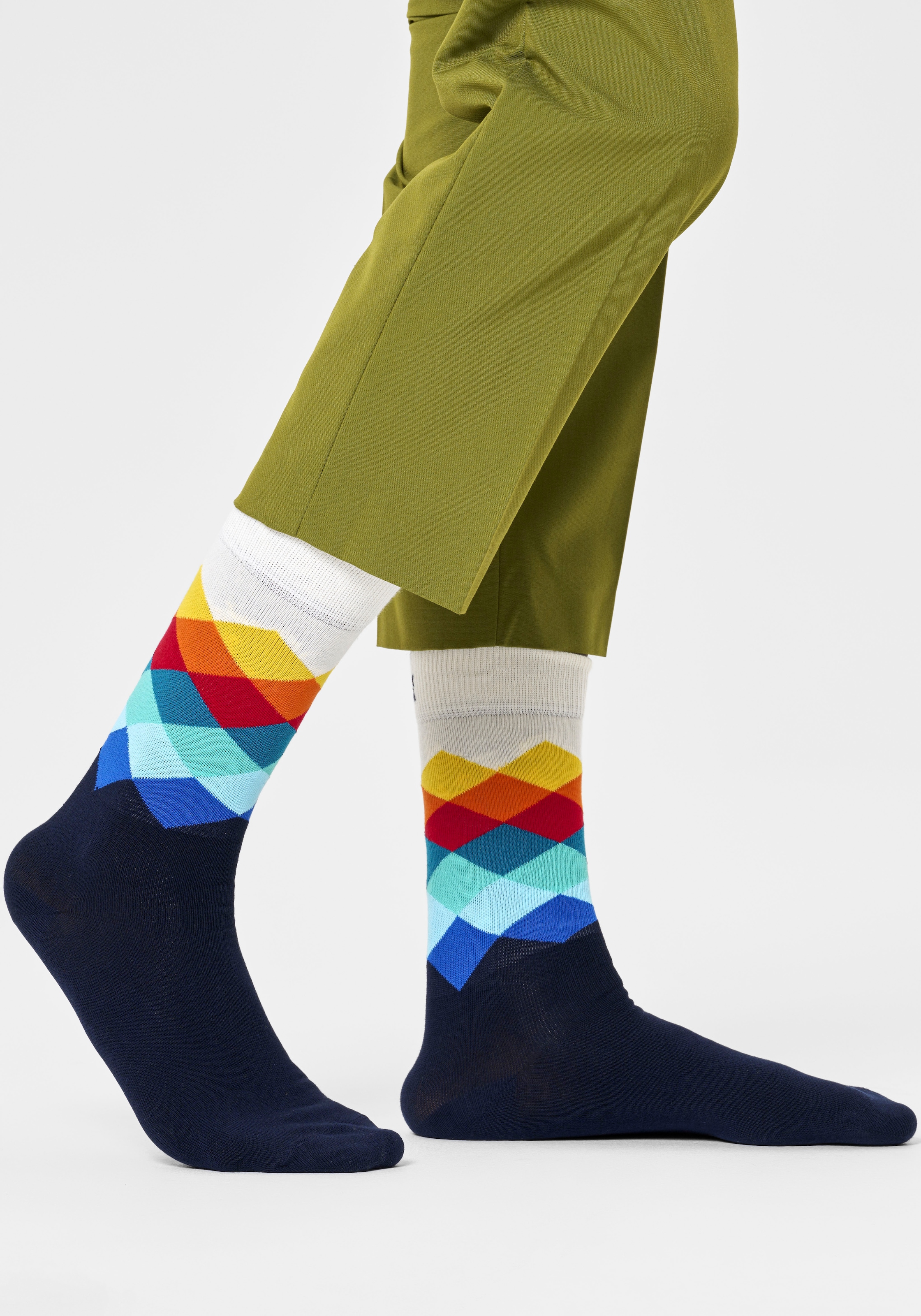 Happy Socks Socken, (3 Paar), Big Dot & Faded Diamond & Strip Socks im  Onlineshop | I\'m walking | Lange Socken