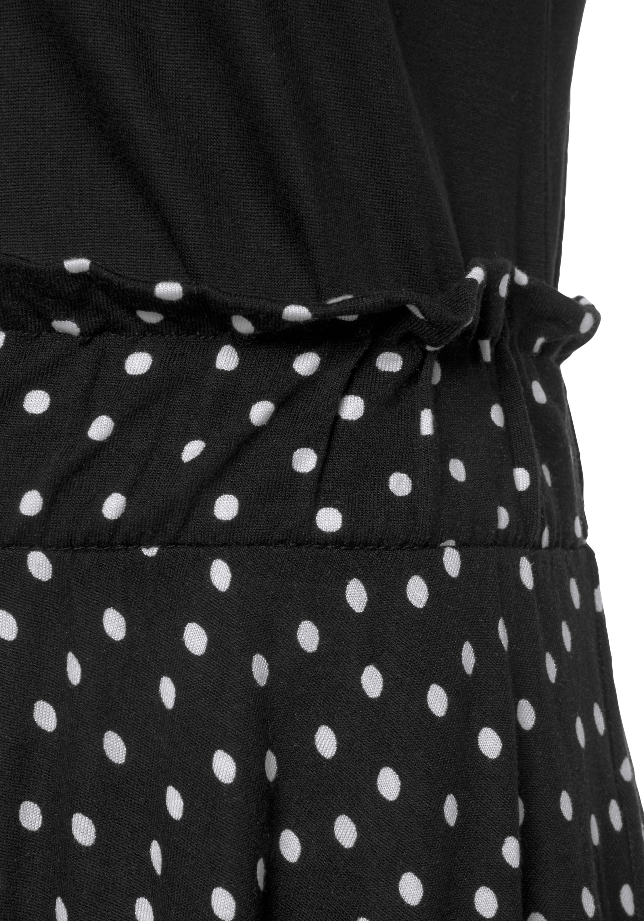 Beachtime Jerseykleid, mit Paperbag-Bund und Taschen, Druckkleid,  sommerlich, elegant online | I\'m walking