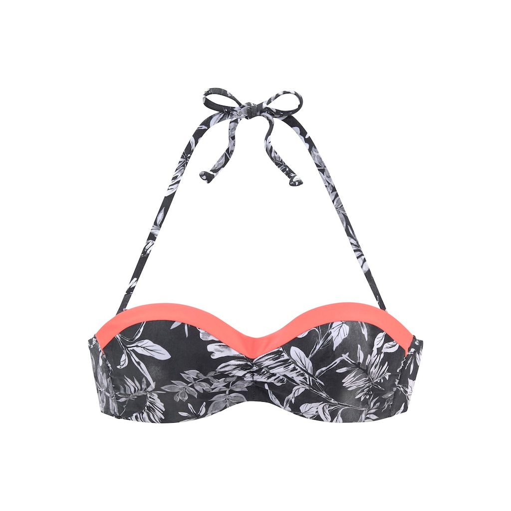 Sunseeker Bügel-Bandeau-Bikini-Top Mono mit kontrastfarbenem Einsatz