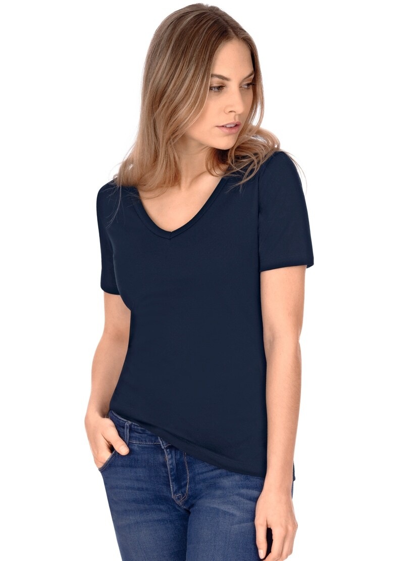 online T-Shirt »TRIGEMA Baumwolle/Elastan« V-Shirt aus Trigema